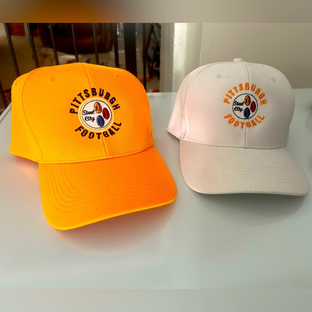 Two Matching Pittsburgh Steelers Hats
